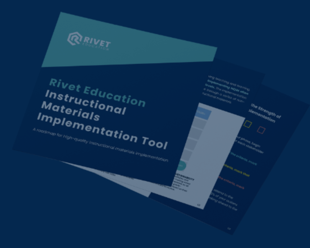 Image of the high-quality instructional materials implementation tool.